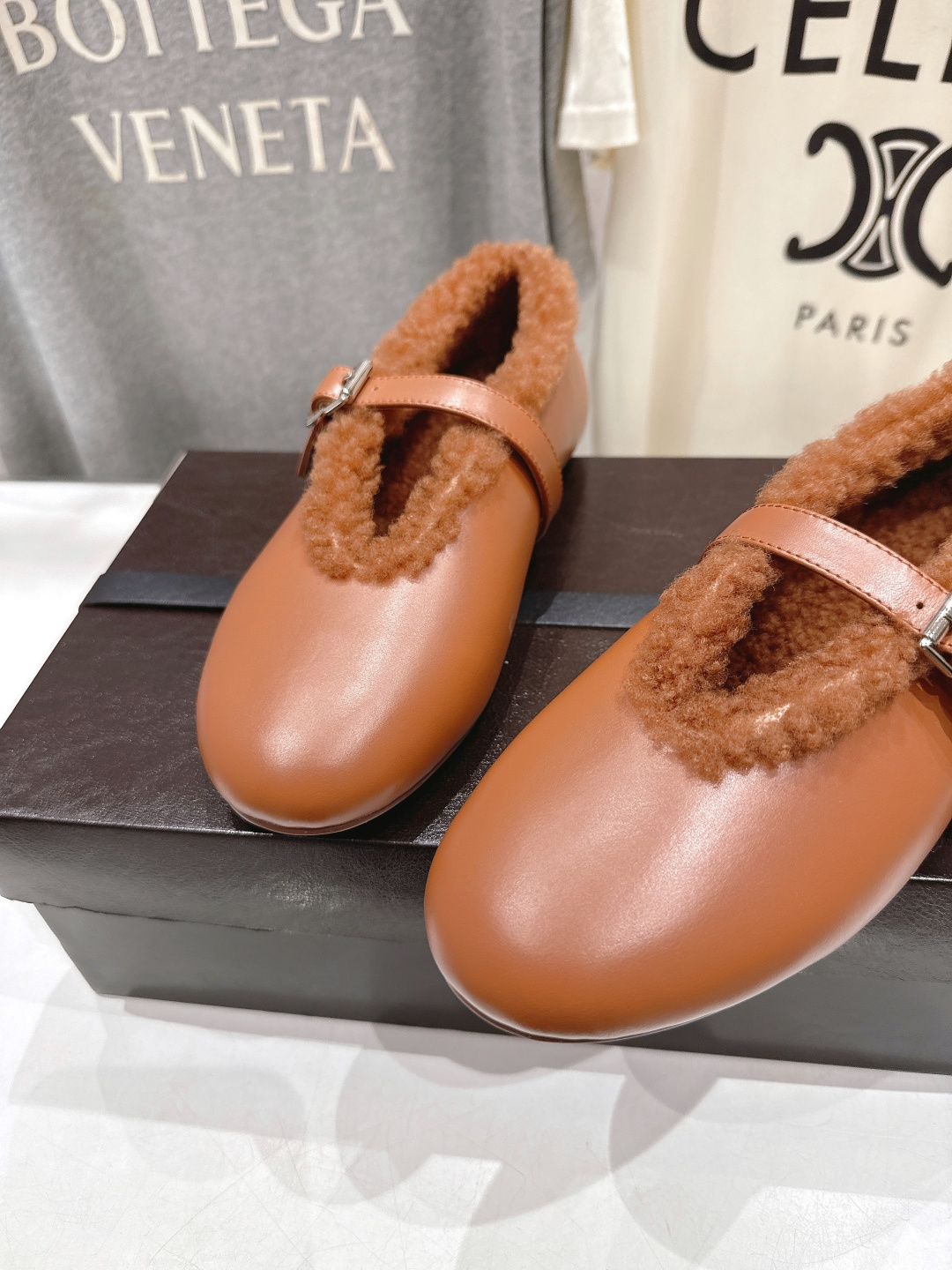 高版本出厂 毛里 独家新品 Alaia 阿莱亚25ss/秋冬走秀款平底羊毛里玛丽珍芭蕾舞鞋休闲鞋章小蕙同