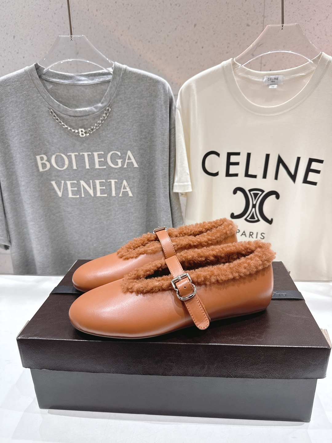 高版本出厂 毛里 独家新品 Alaia 阿莱亚25ss/秋冬走秀款平底羊毛里玛丽珍芭蕾舞鞋休闲鞋章小蕙同