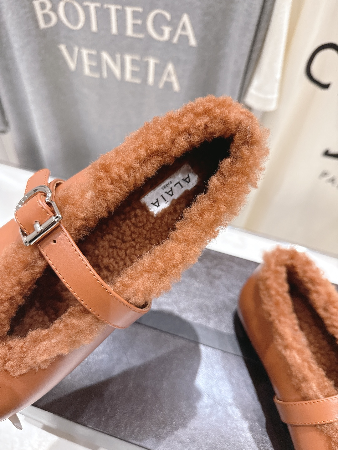 高版本出厂 毛里 独家新品 Alaia 阿莱亚25ss/秋冬走秀款平底羊毛里玛丽珍芭蕾舞鞋休闲鞋章小蕙同