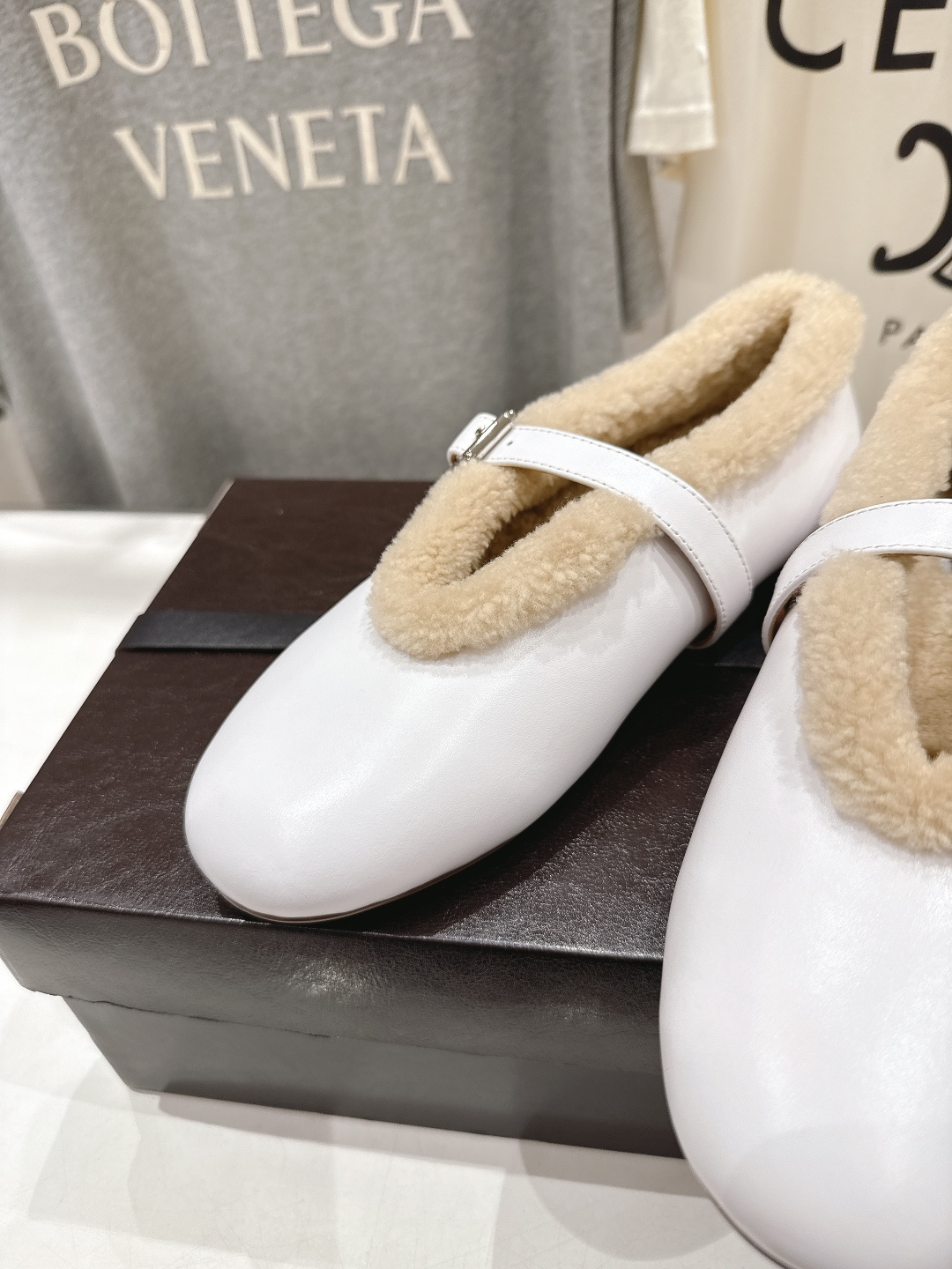 高版本出厂 毛里 独家新品 Alaia 阿莱亚25ss/秋冬走秀款平底羊毛里玛丽珍芭蕾舞鞋休闲鞋章小蕙同