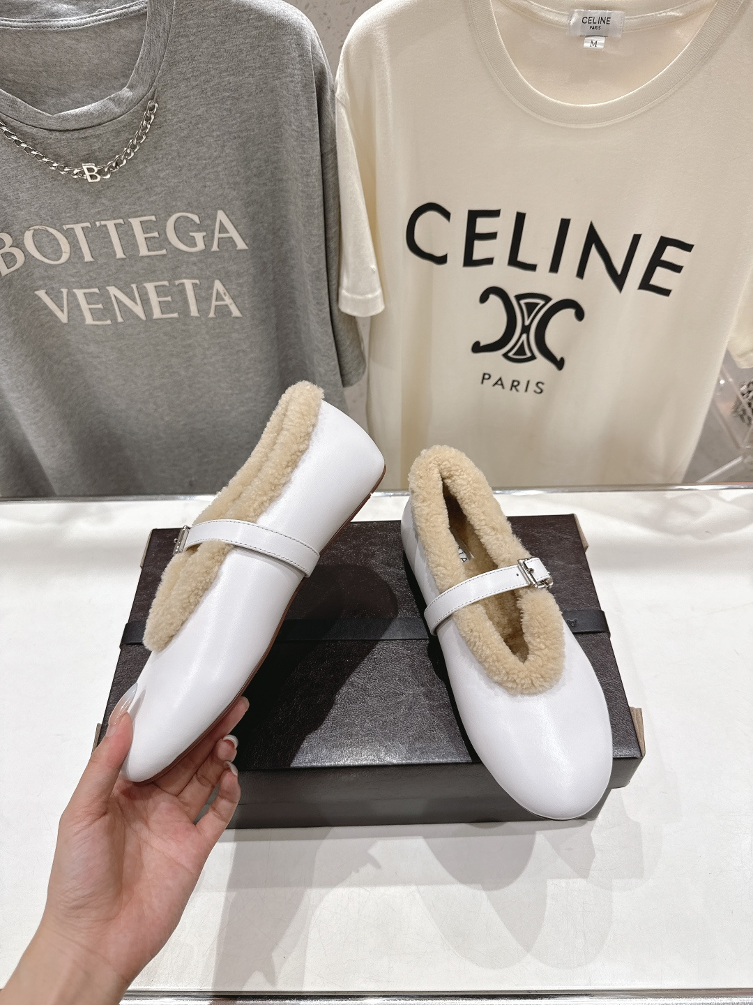 高版本出厂 毛里 独家新品 Alaia 阿莱亚25ss/秋冬走秀款平底羊毛里玛丽珍芭蕾舞鞋休闲鞋章小蕙同