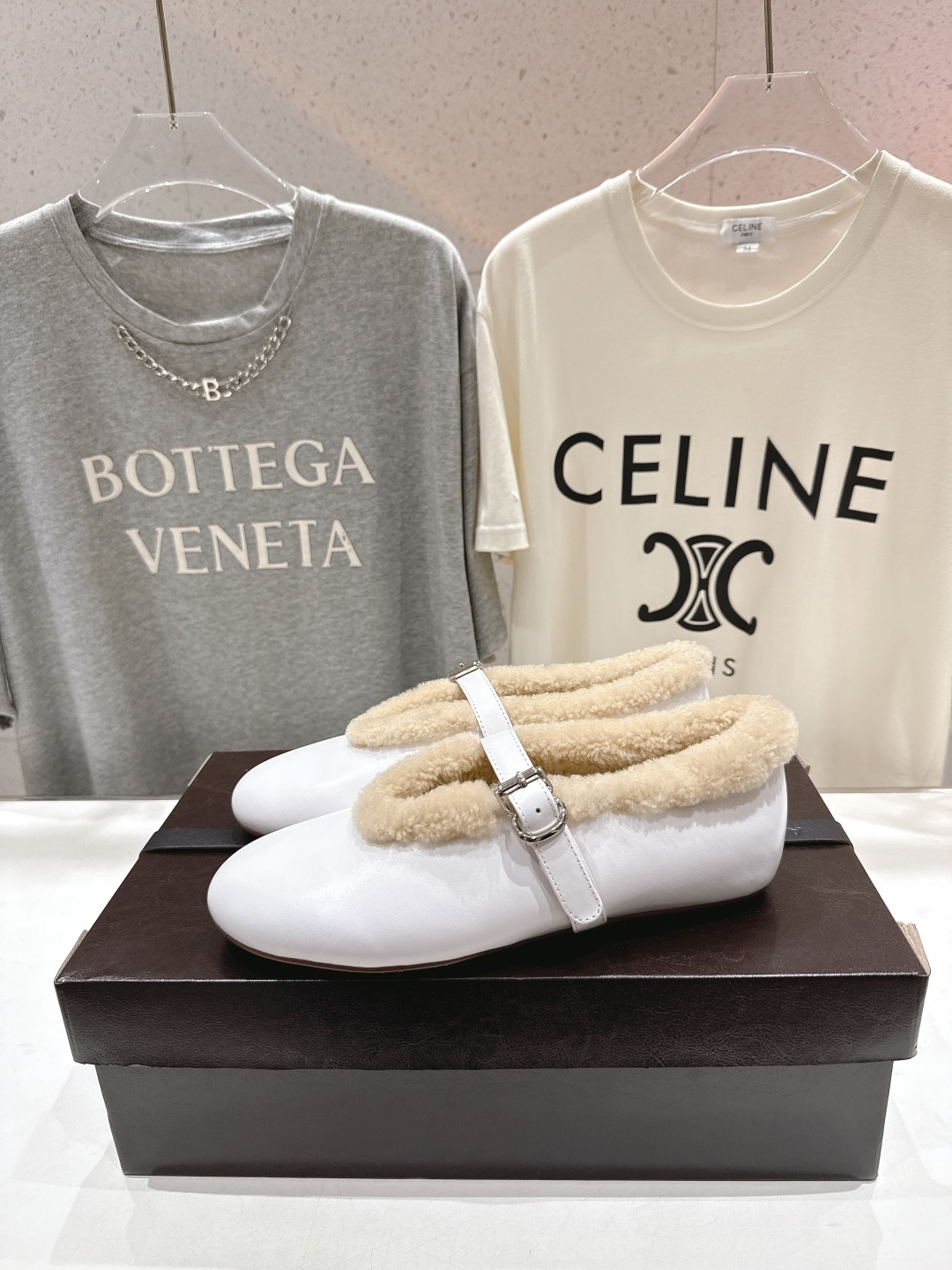 高版本出厂 毛里 独家新品 Alaia 阿莱亚25ss/秋冬走秀款平底羊毛里玛丽珍芭蕾舞鞋休闲鞋章小蕙同