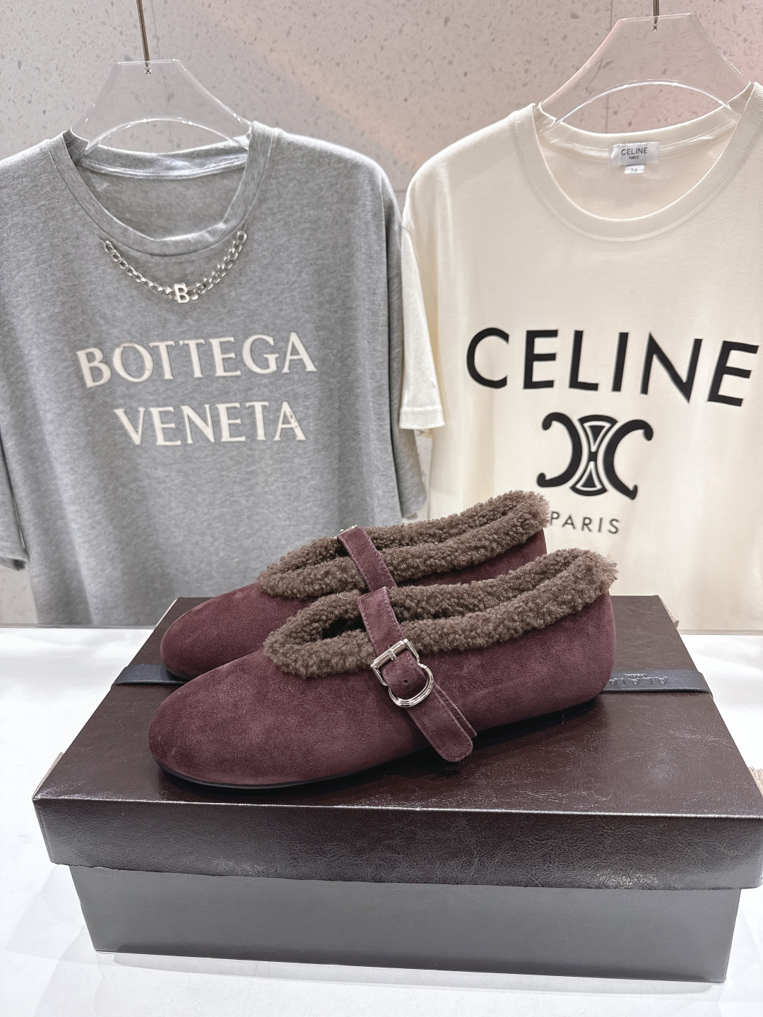 高版本出厂 毛里 独家新品 Alaia 阿莱亚25ss/秋冬走秀款平底羊毛里玛丽珍芭蕾舞鞋休闲鞋章小蕙同