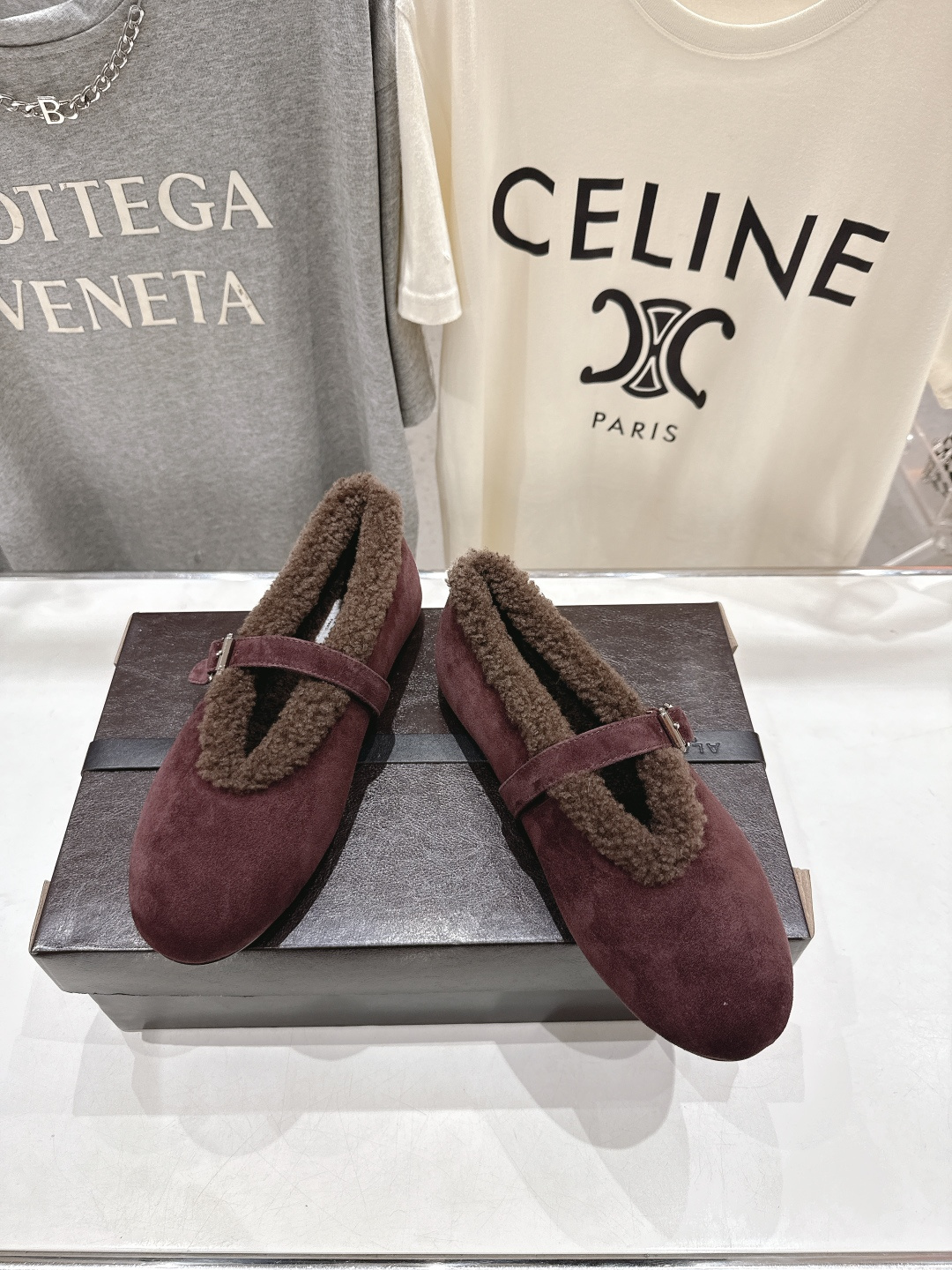 高版本出厂 毛里 独家新品 Alaia 阿莱亚25ss/秋冬走秀款平底羊毛里玛丽珍芭蕾舞鞋休闲鞋章小蕙同