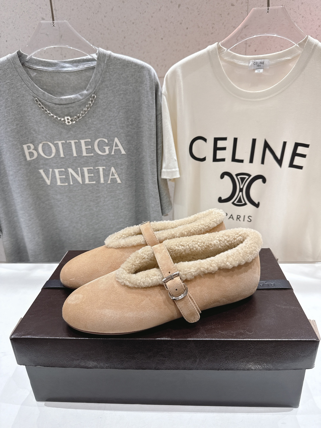 高版本出厂 毛里 独家新品 Alaia 阿莱亚25ss/秋冬走秀款平底羊毛里玛丽珍芭蕾舞鞋休闲鞋章小蕙同