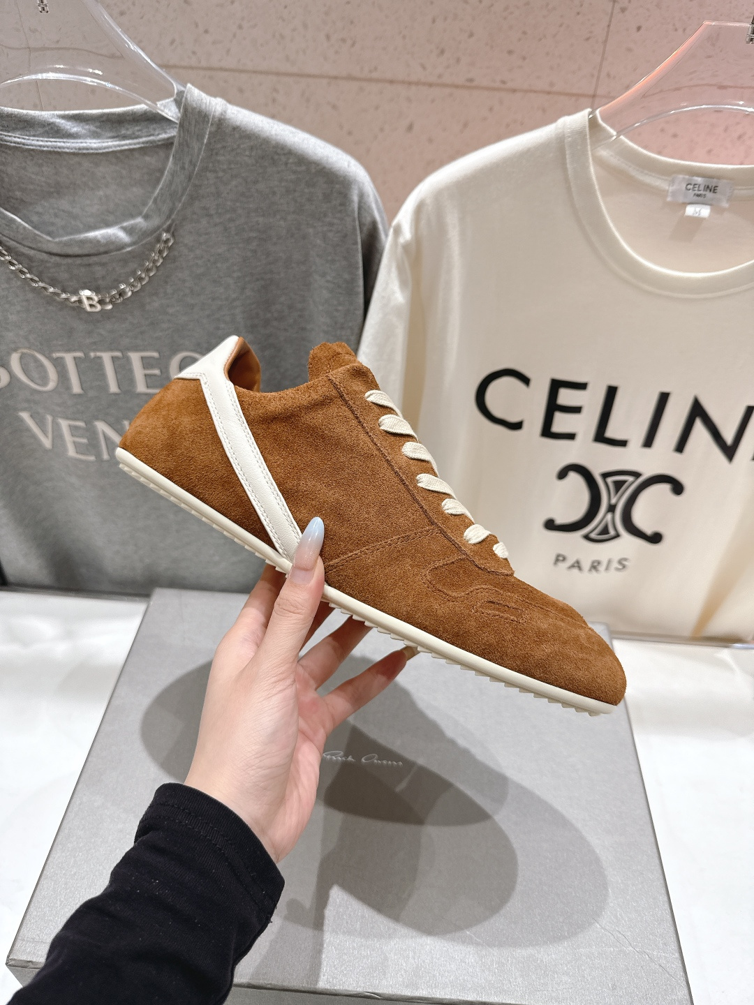 高版本出厂 男码+10 Rick Owens欧文斯F024 2025ss新款情侣款复古运动休闲鞋德训鞋阿