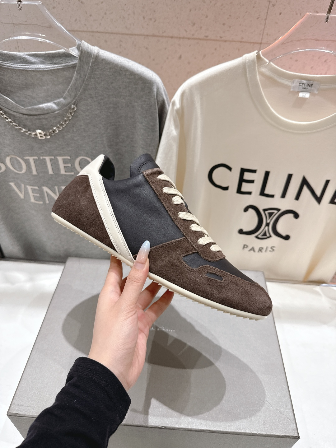 高版本出厂 男码+10 Rick Owens欧文斯F024 2025ss新款情侣款复古运动休闲鞋德训鞋阿