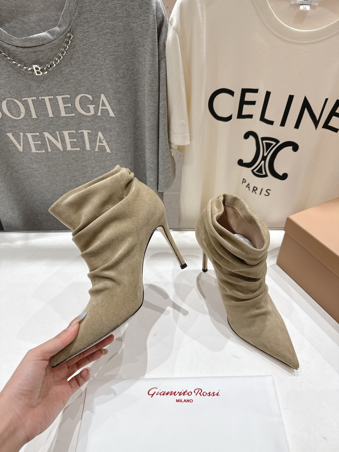 高版本出厂 Gianvito Rossi/吉安维托·罗西 F025 2025ss新款性感高跟短靴堆堆靴G