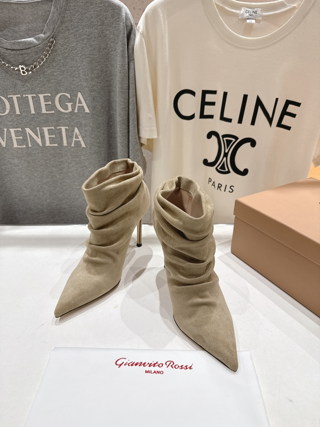 高版本出厂 Gianvito Rossi/吉安维托·罗西 F025 2025ss新款性感高跟短靴堆堆靴G