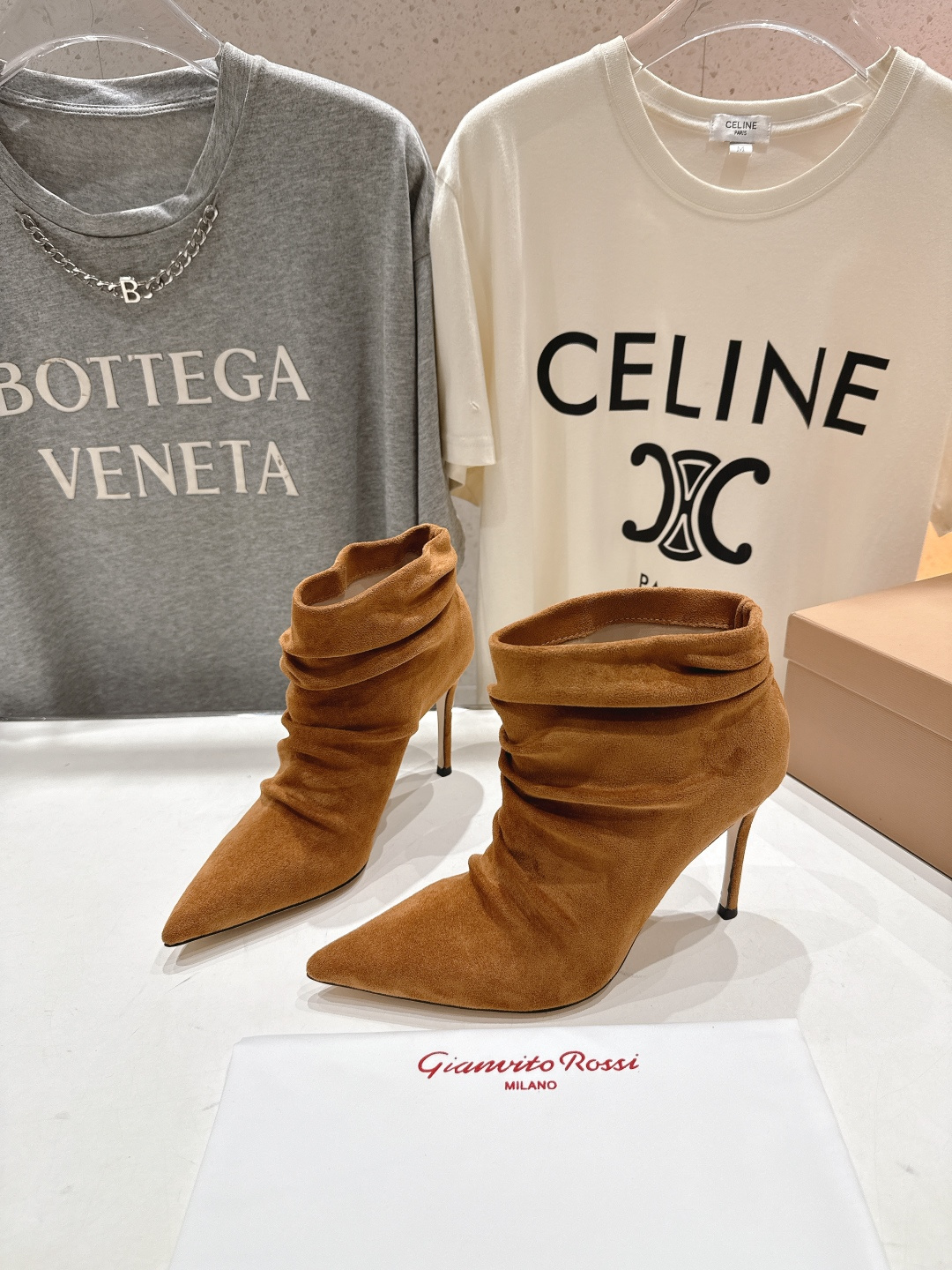 高版本出厂 Gianvito Rossi/吉安维托·罗西 F025 2025ss新款性感高跟短靴堆堆靴G