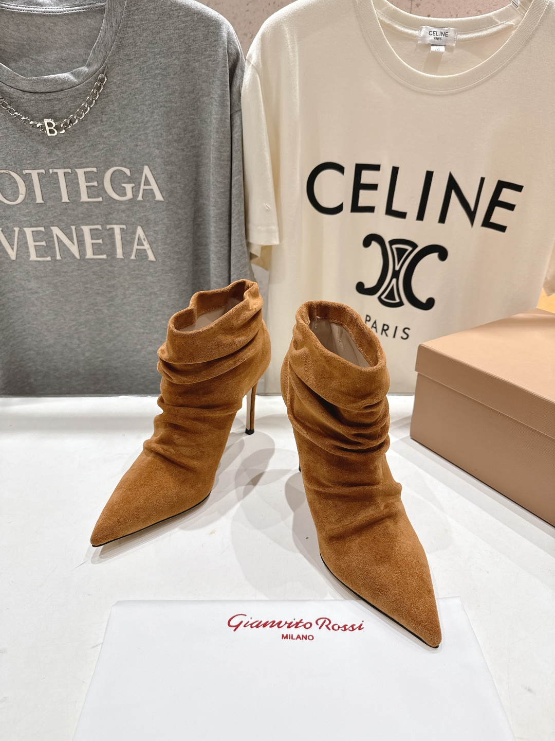 高版本出厂 Gianvito Rossi/吉安维托·罗西 F025 2025ss新款性感高跟短靴堆堆靴G