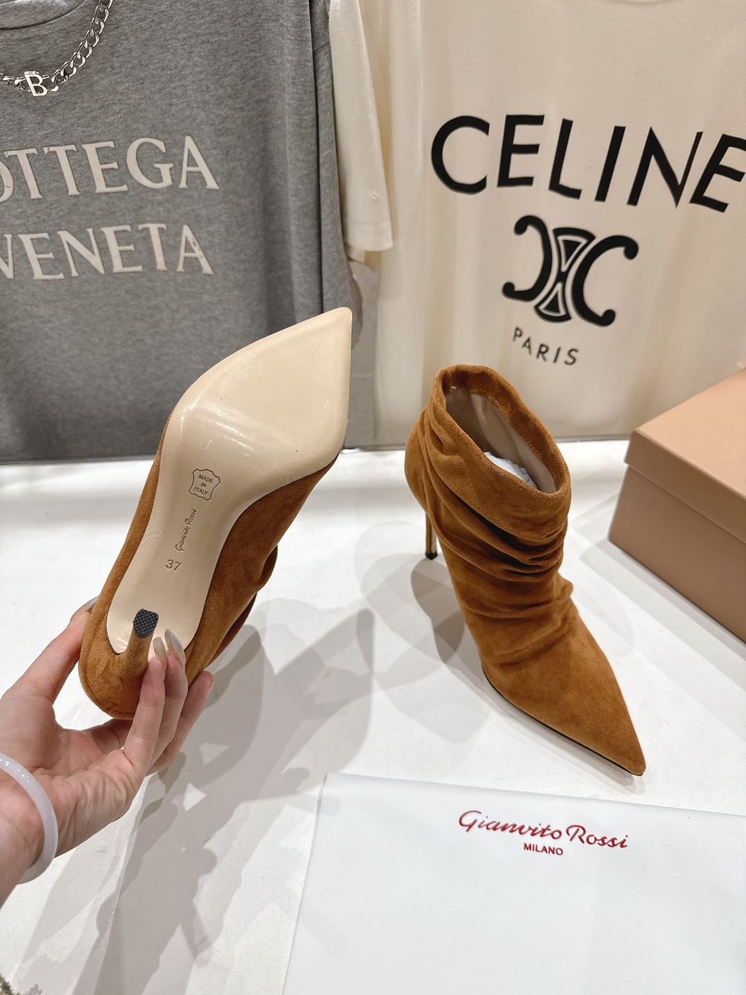 高版本出厂 Gianvito Rossi/吉安维托·罗西 F025 2025ss新款性感高跟短靴堆堆靴G