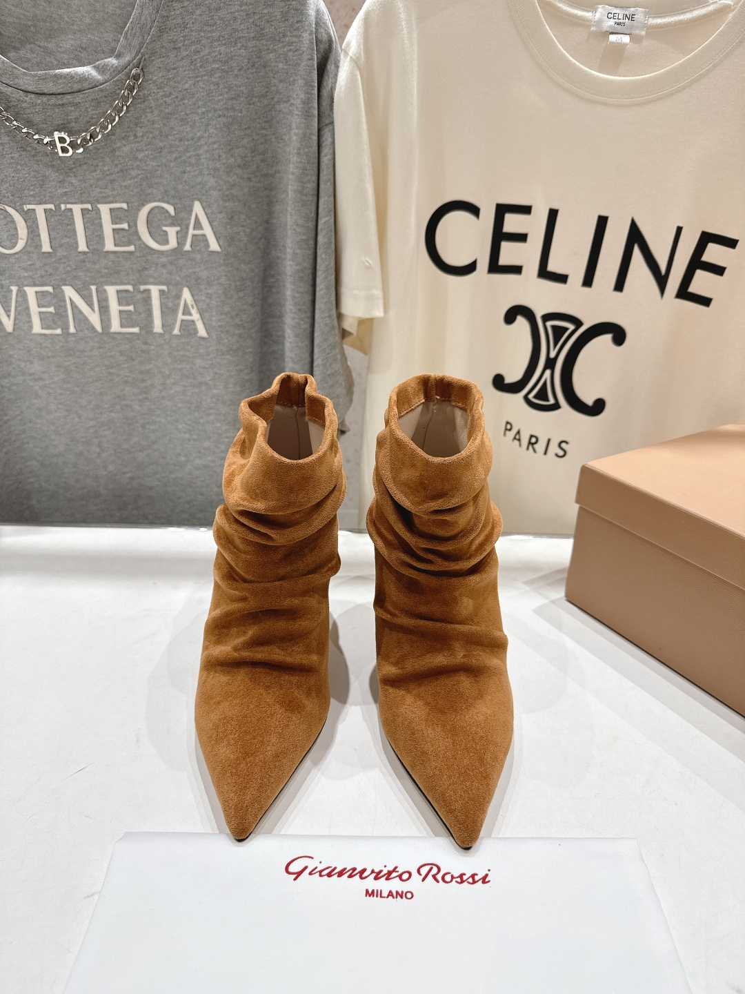 高版本出厂 Gianvito Rossi/吉安维托·罗西 F025 2025ss新款性感高跟短靴堆堆靴G