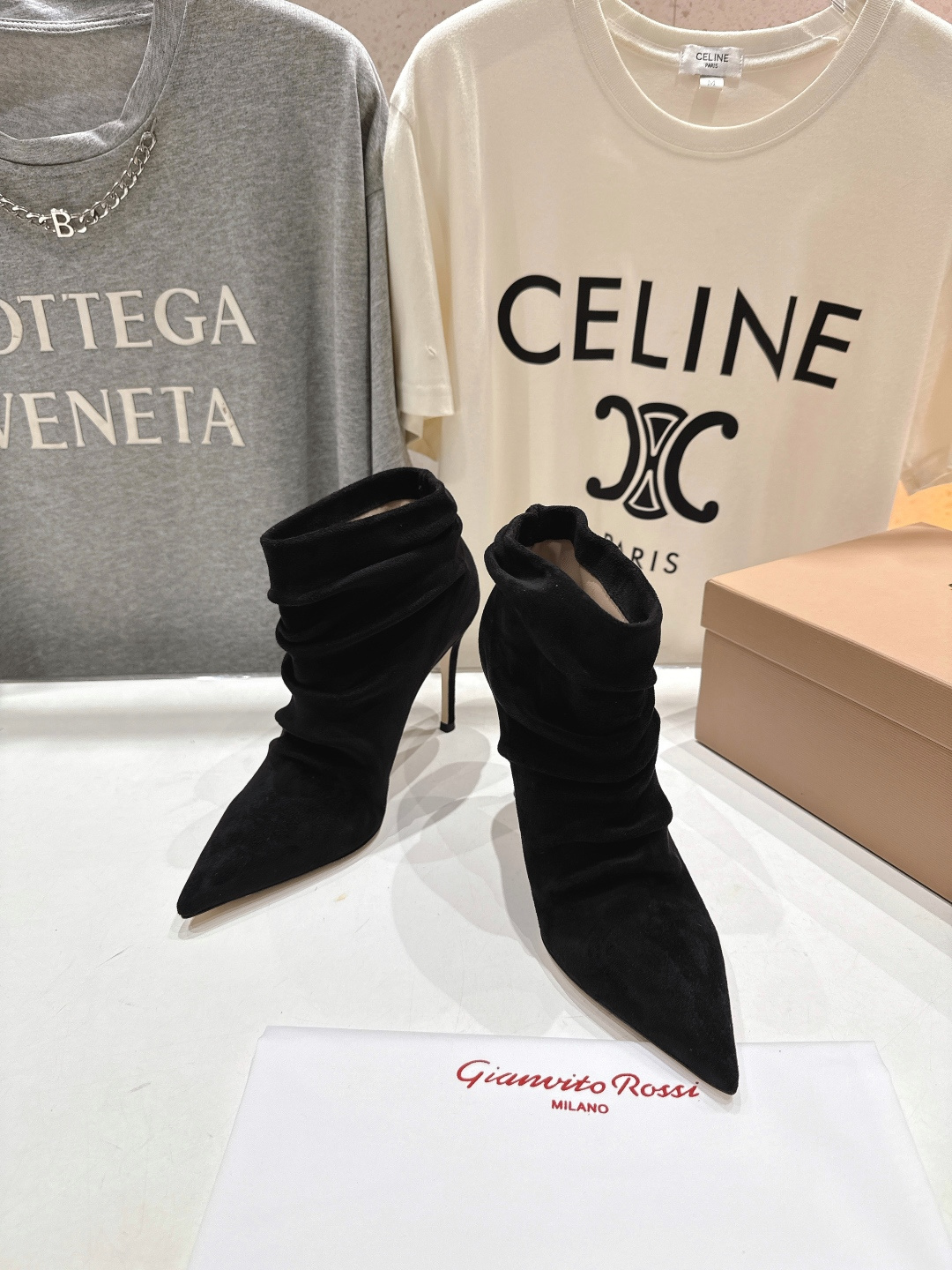 高版本出厂 Gianvito Rossi/吉安维托·罗西 F025 2025ss新款性感高跟短靴堆堆靴G