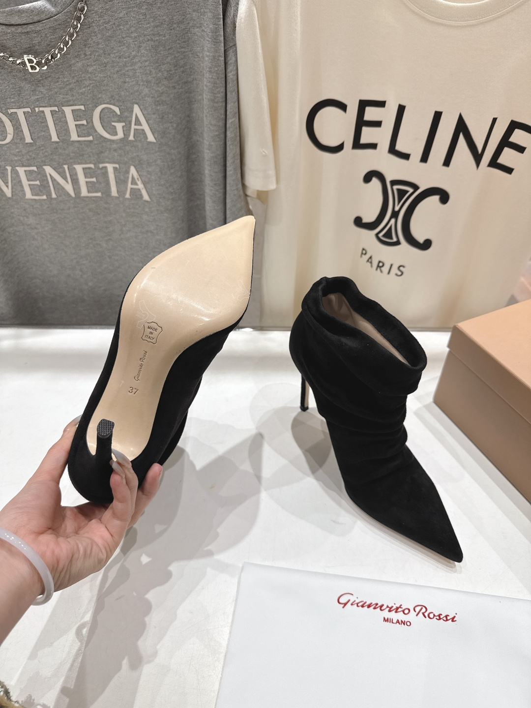 高版本出厂 Gianvito Rossi/吉安维托·罗西 F025 2025ss新款性感高跟短靴堆堆靴G