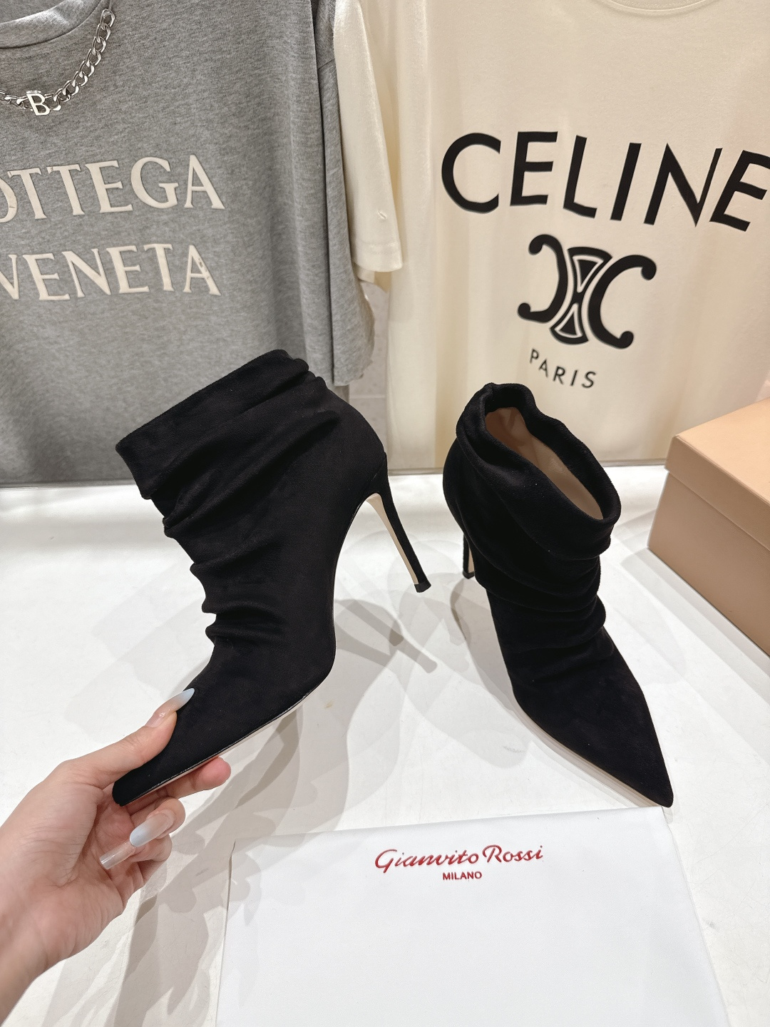 高版本出厂 Gianvito Rossi/吉安维托·罗西 F025 2025ss新款性感高跟短靴堆堆靴G