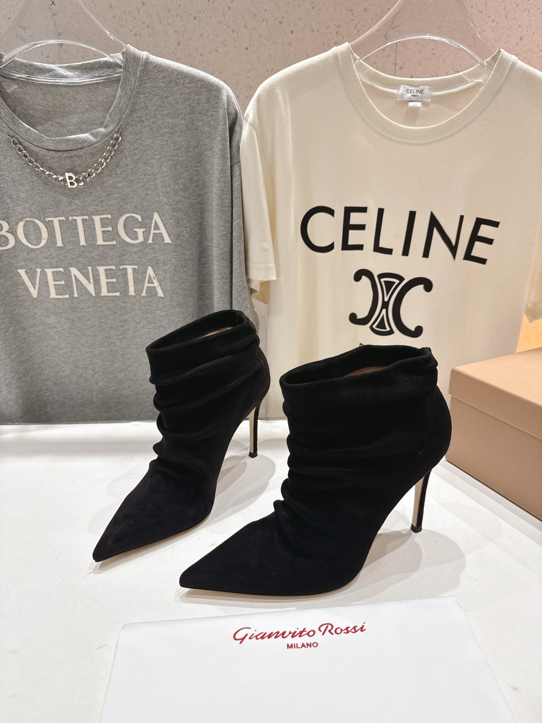 高版本出厂 Gianvito Rossi/吉安维托·罗西 F025 2025ss新款性感高跟短靴堆堆靴G