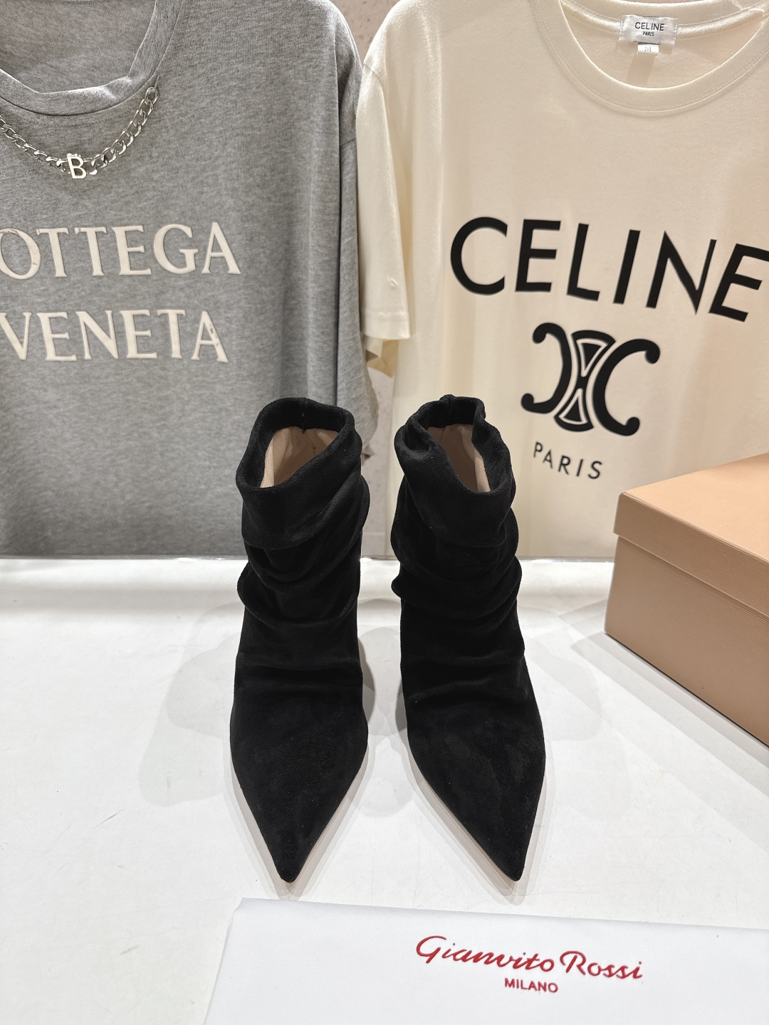 高版本出厂 Gianvito Rossi/吉安维托·罗西 F025 2025ss新款性感高跟短靴堆堆靴G