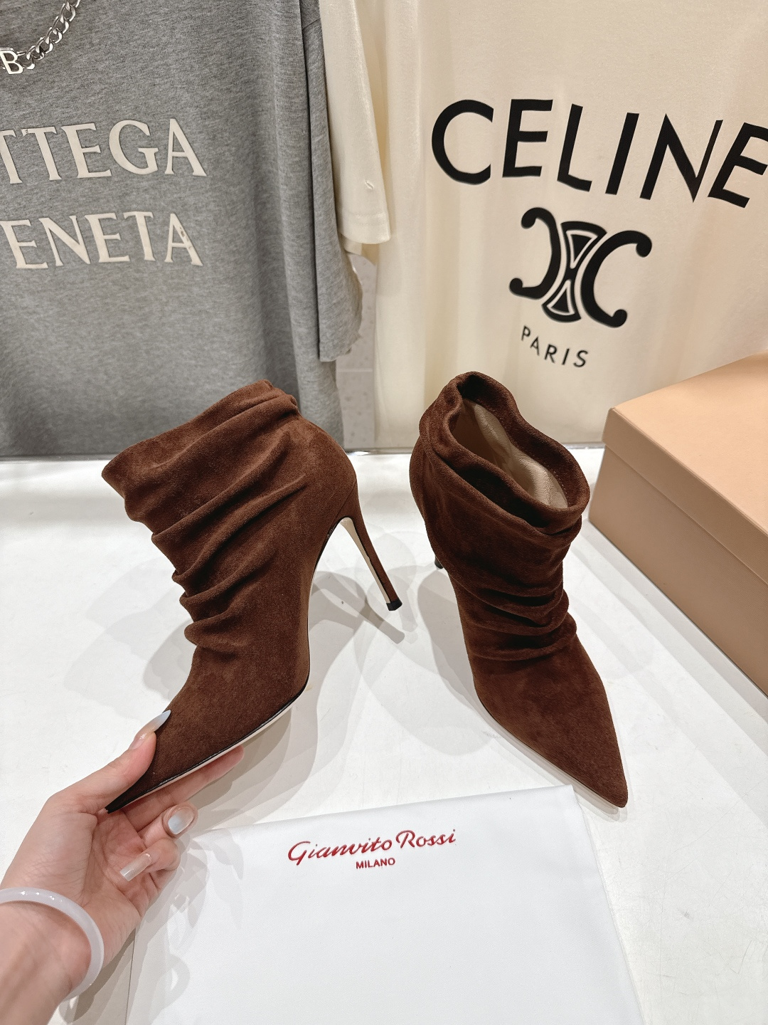 高版本出厂 Gianvito Rossi/吉安维托·罗西 F025 2025ss新款性感高跟短靴堆堆靴G