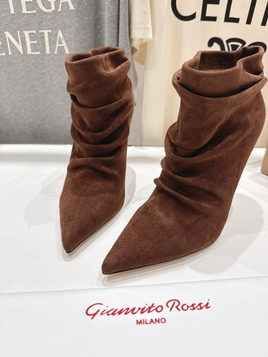 高版本出厂 Gianvito Rossi/吉安维托·罗西 F025 2025ss新款性感高跟短靴堆堆靴G