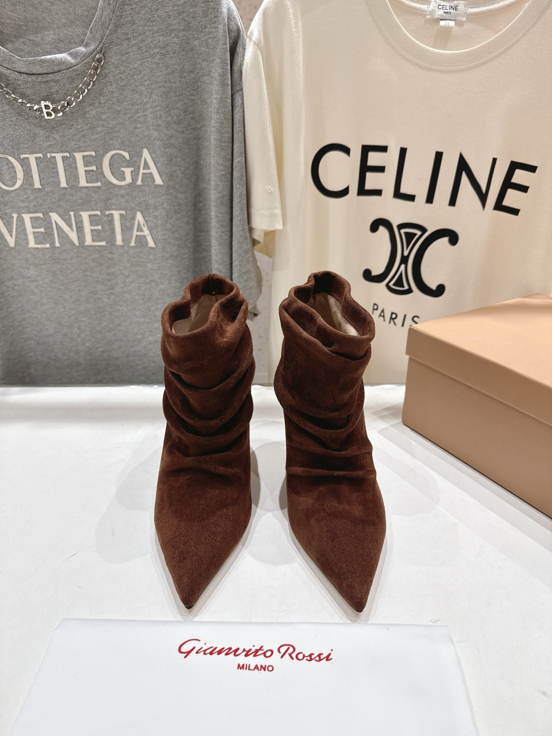 高版本出厂 Gianvito Rossi/吉安维托·罗西 F025 2025ss新款性感高跟短靴堆堆靴G