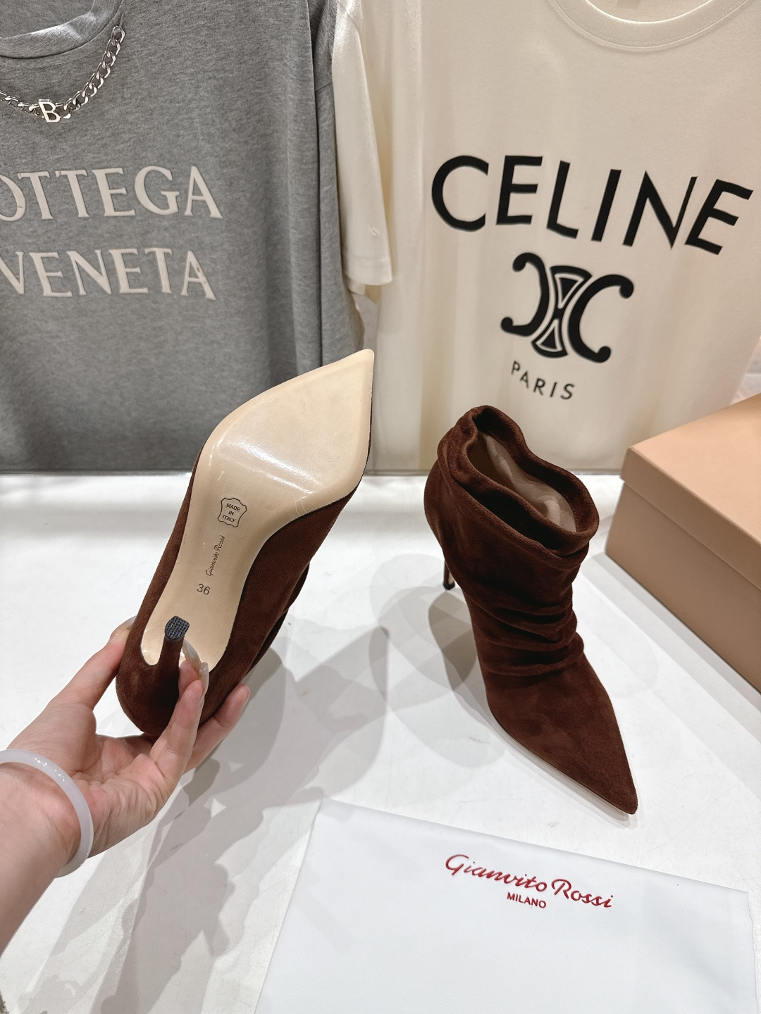 高版本出厂 Gianvito Rossi/吉安维托·罗西 F025 2025ss新款性感高跟短靴堆堆靴G