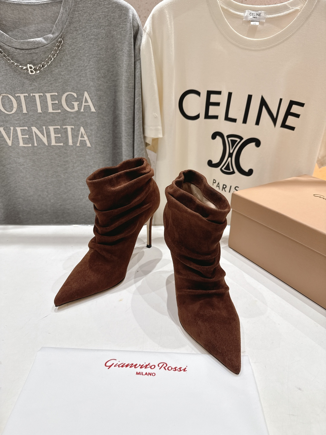 高版本出厂 Gianvito Rossi/吉安维托·罗西 F025 2025ss新款性感高跟短靴堆堆靴G