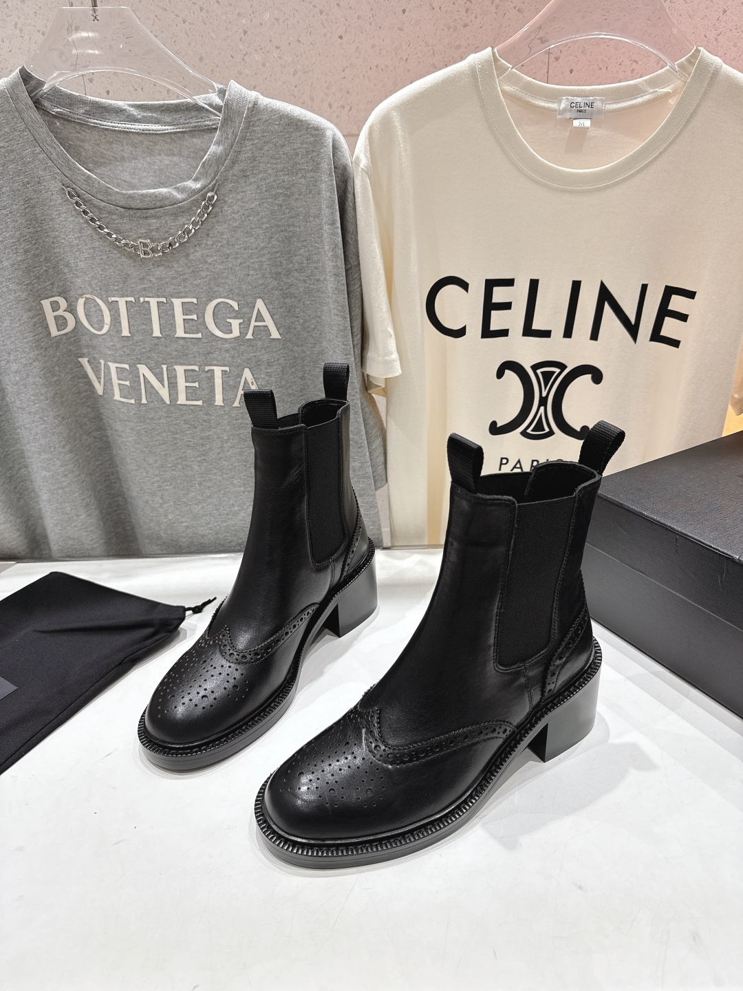 高版本出厂 SAINT LAURENT/圣罗兰YSL 25ss爆款平底布洛克英伦风切尔西短靴乐福鞋，20