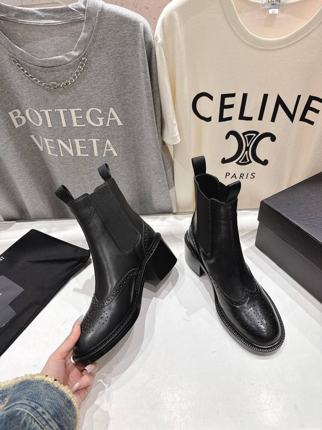 高版本出厂 SAINT LAURENT/圣罗兰YSL 25ss爆款平底布洛克英伦风切尔西短靴乐福鞋，20