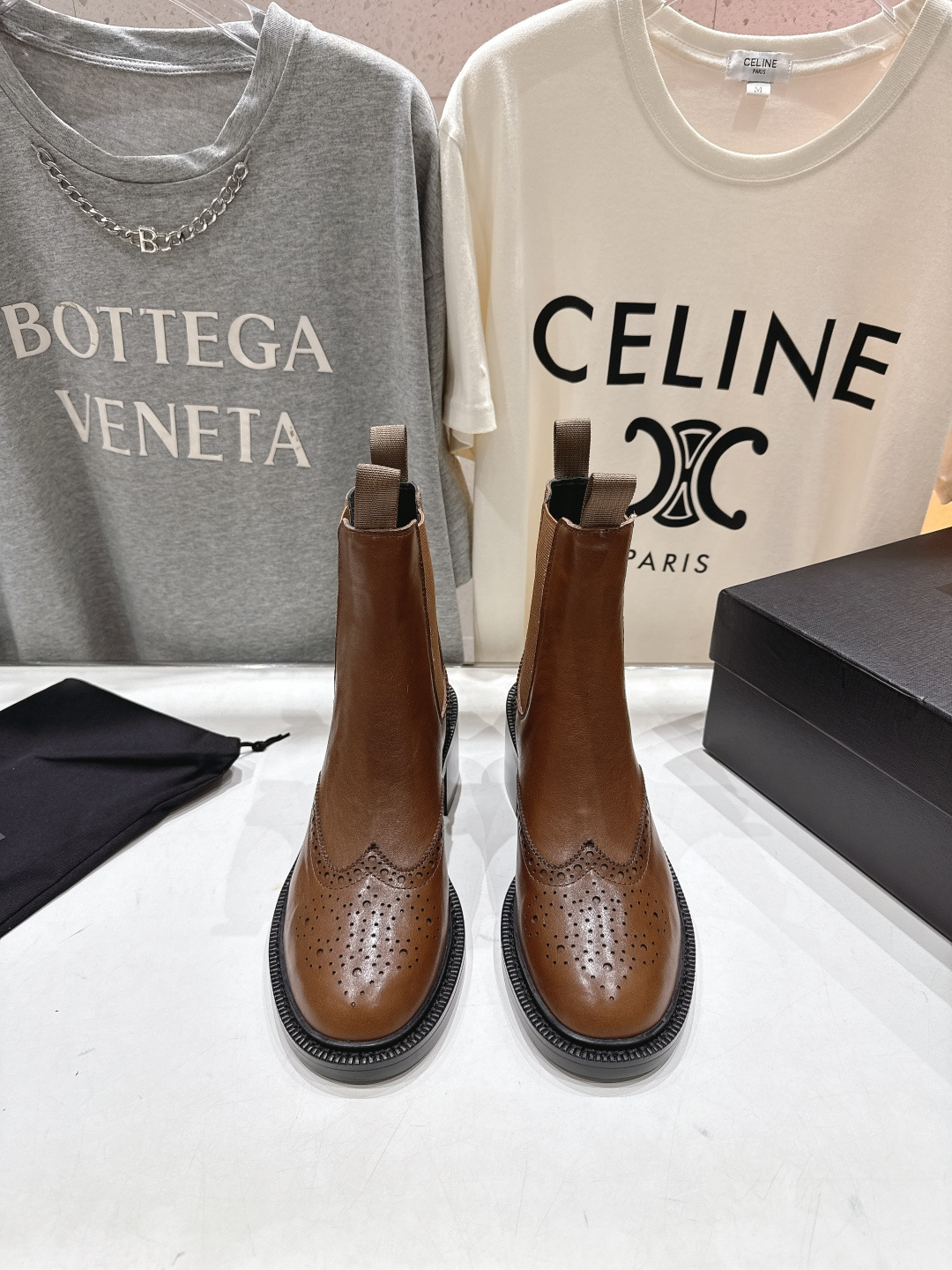 高版本出厂 SAINT LAURENT/圣罗兰YSL 25ss爆款平底布洛克英伦风切尔西短靴乐福鞋，20