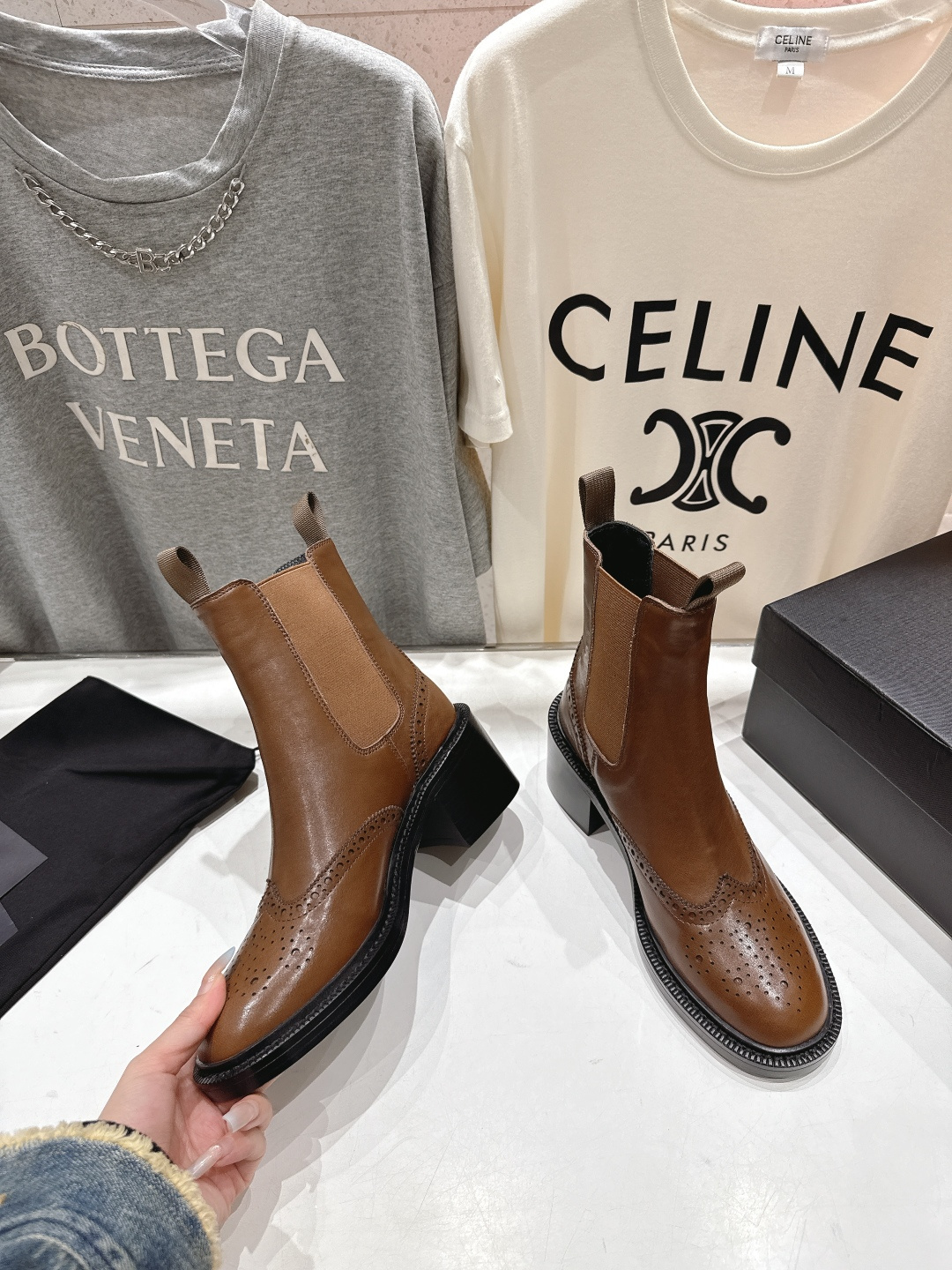 高版本出厂 SAINT LAURENT/圣罗兰YSL 25ss爆款平底布洛克英伦风切尔西短靴乐福鞋，20