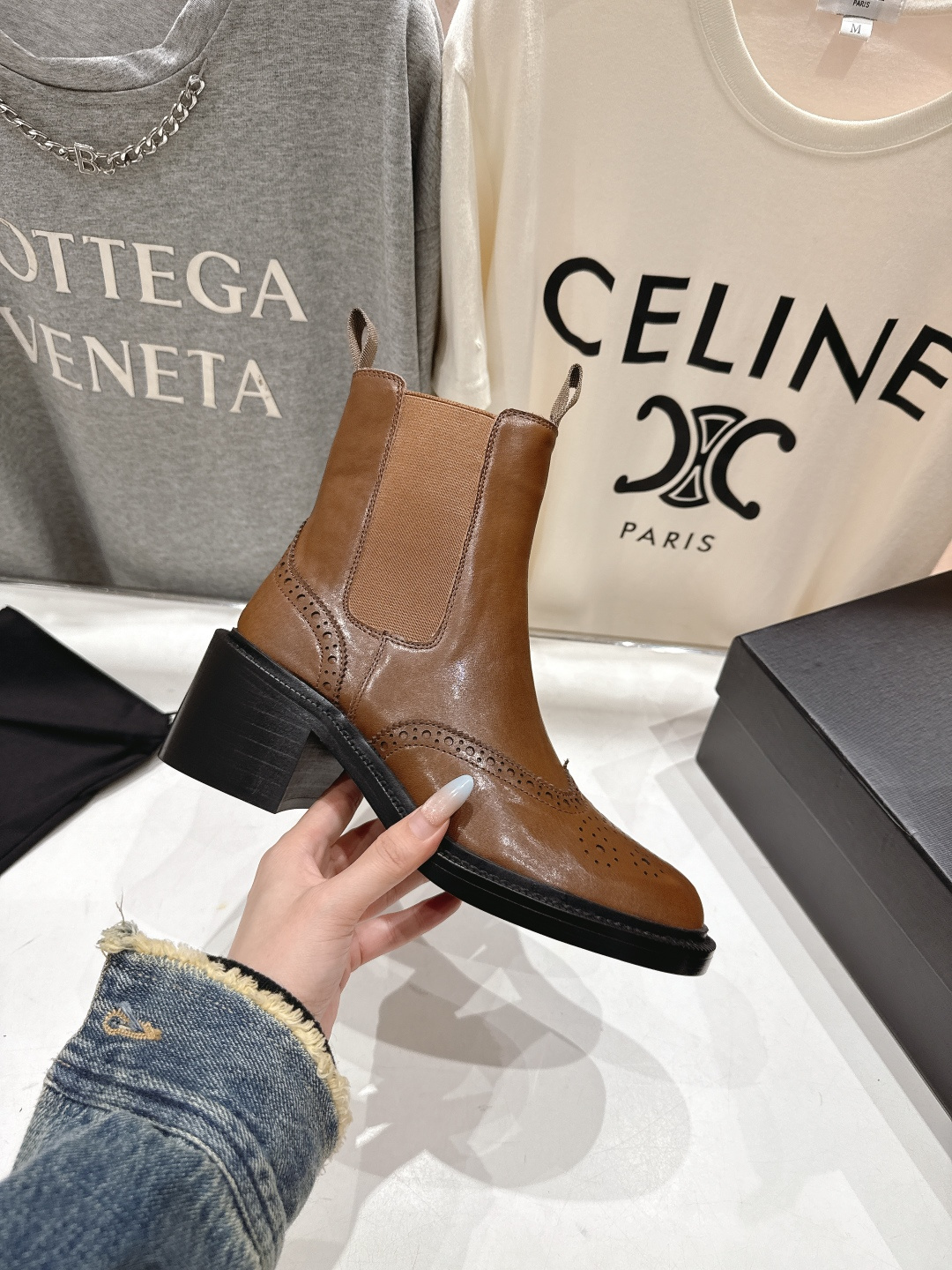 高版本出厂 SAINT LAURENT/圣罗兰YSL 25ss爆款平底布洛克英伦风切尔西短靴乐福鞋，20