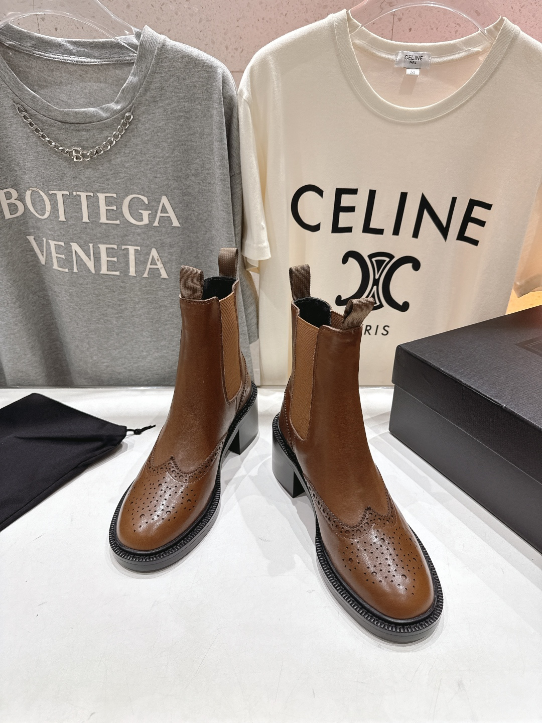 高版本出厂 SAINT LAURENT/圣罗兰YSL 25ss爆款平底布洛克英伦风切尔西短靴乐福鞋，20