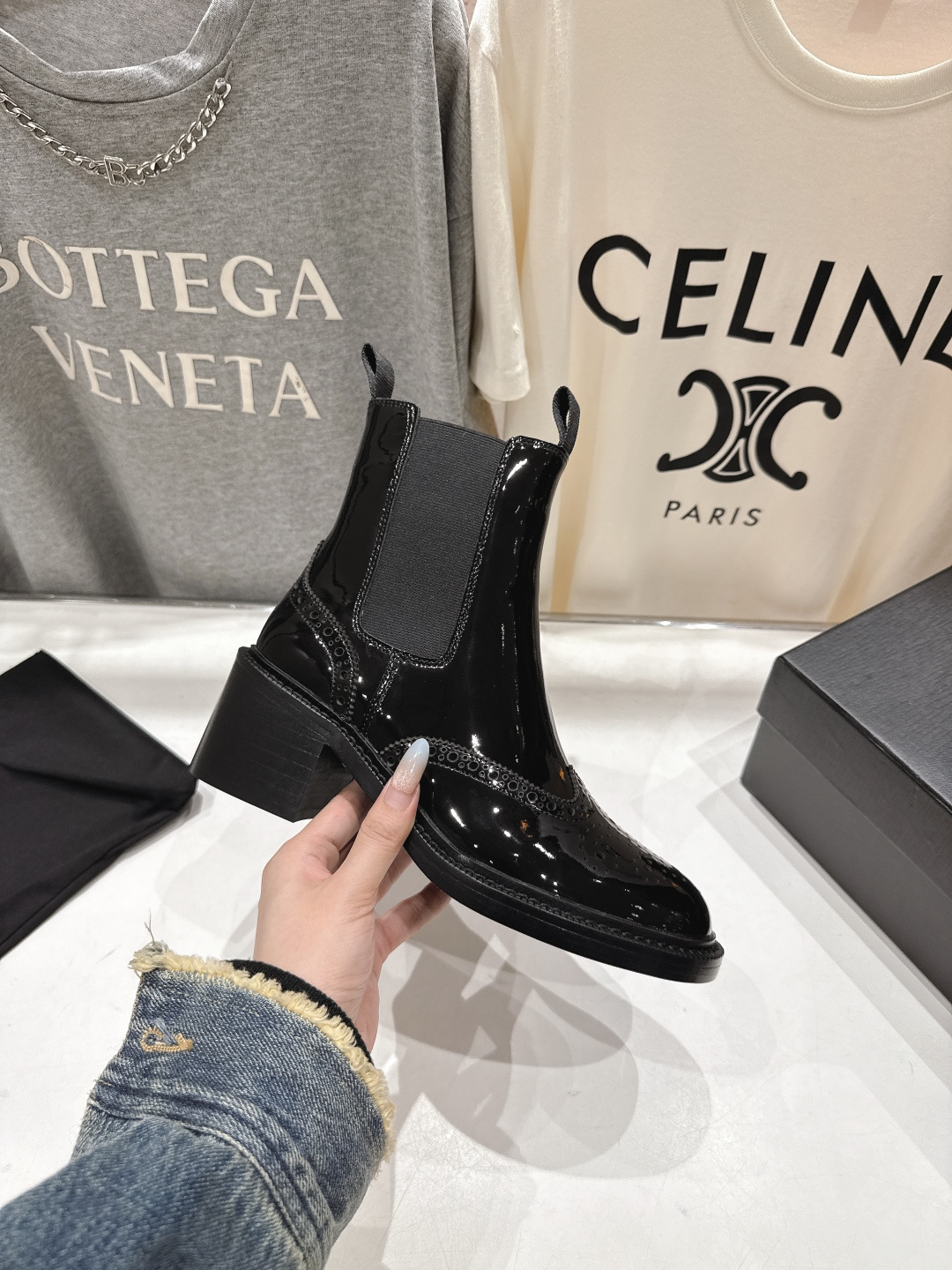 高版本出厂 SAINT LAURENT/圣罗兰YSL 25ss爆款平底布洛克英伦风切尔西短靴乐福鞋，20