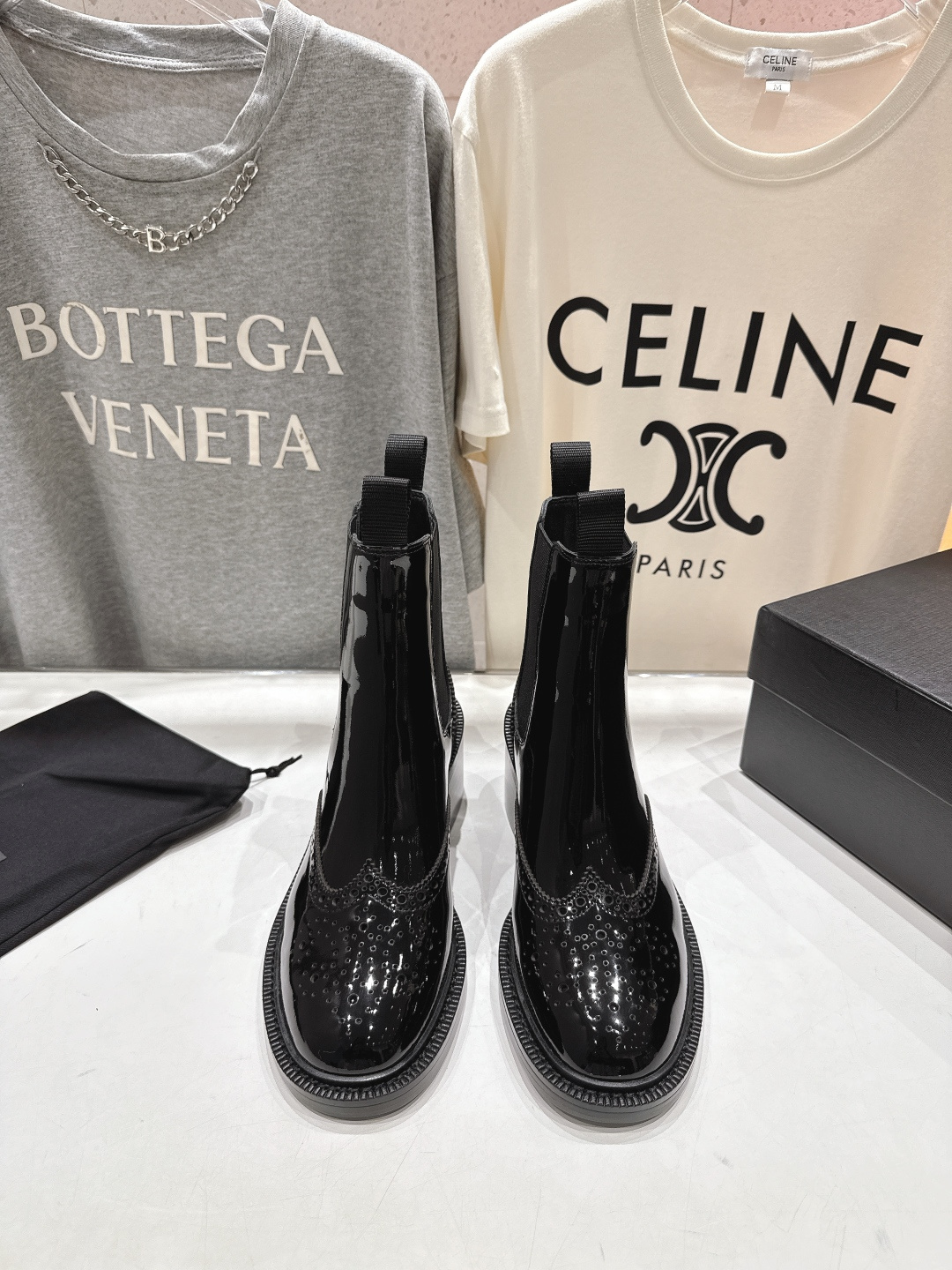 高版本出厂 SAINT LAURENT/圣罗兰YSL 25ss爆款平底布洛克英伦风切尔西短靴乐福鞋，20