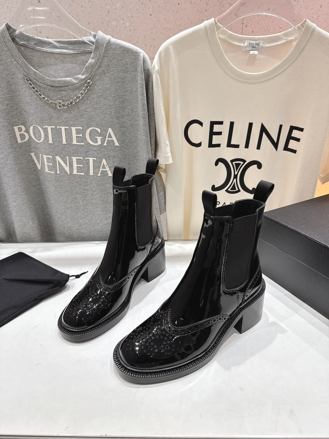 高版本出厂 SAINT LAURENT/圣罗兰YSL 25ss爆款平底布洛克英伦风切尔西短靴乐福鞋，20