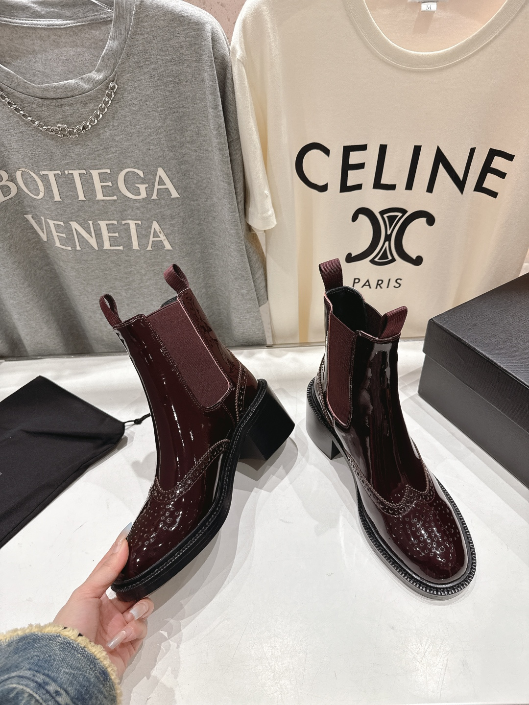 高版本出厂 SAINT LAURENT/圣罗兰YSL 25ss爆款平底布洛克英伦风切尔西短靴乐福鞋，20