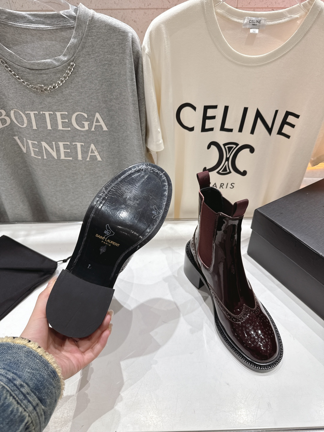 高版本出厂 SAINT LAURENT/圣罗兰YSL 25ss爆款平底布洛克英伦风切尔西短靴乐福鞋，20