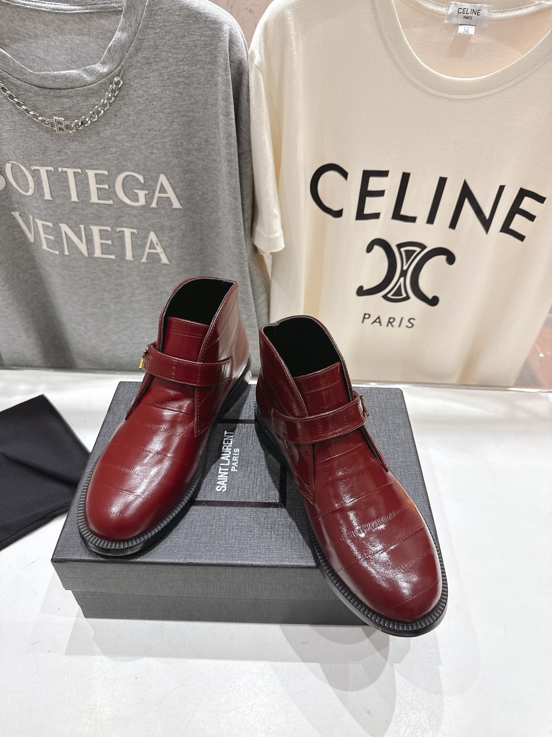 高版本出厂 SAINT LAURENT/圣罗兰YSL 25ss爆款平底布洛克英伦风切尔西短靴乐福鞋，20