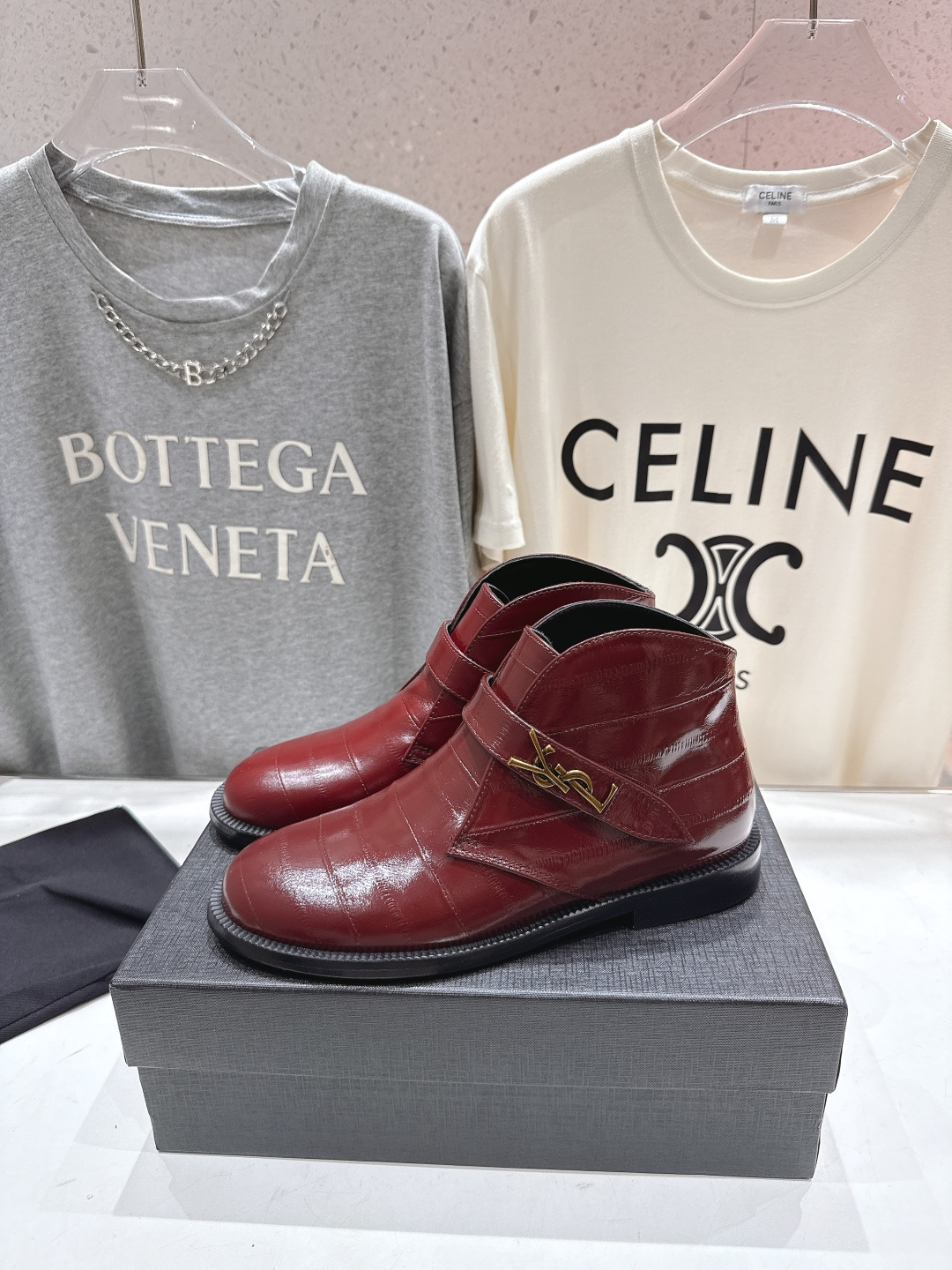 高版本出厂 SAINT LAURENT/圣罗兰YSL 25ss爆款平底布洛克英伦风切尔西短靴乐福鞋，20