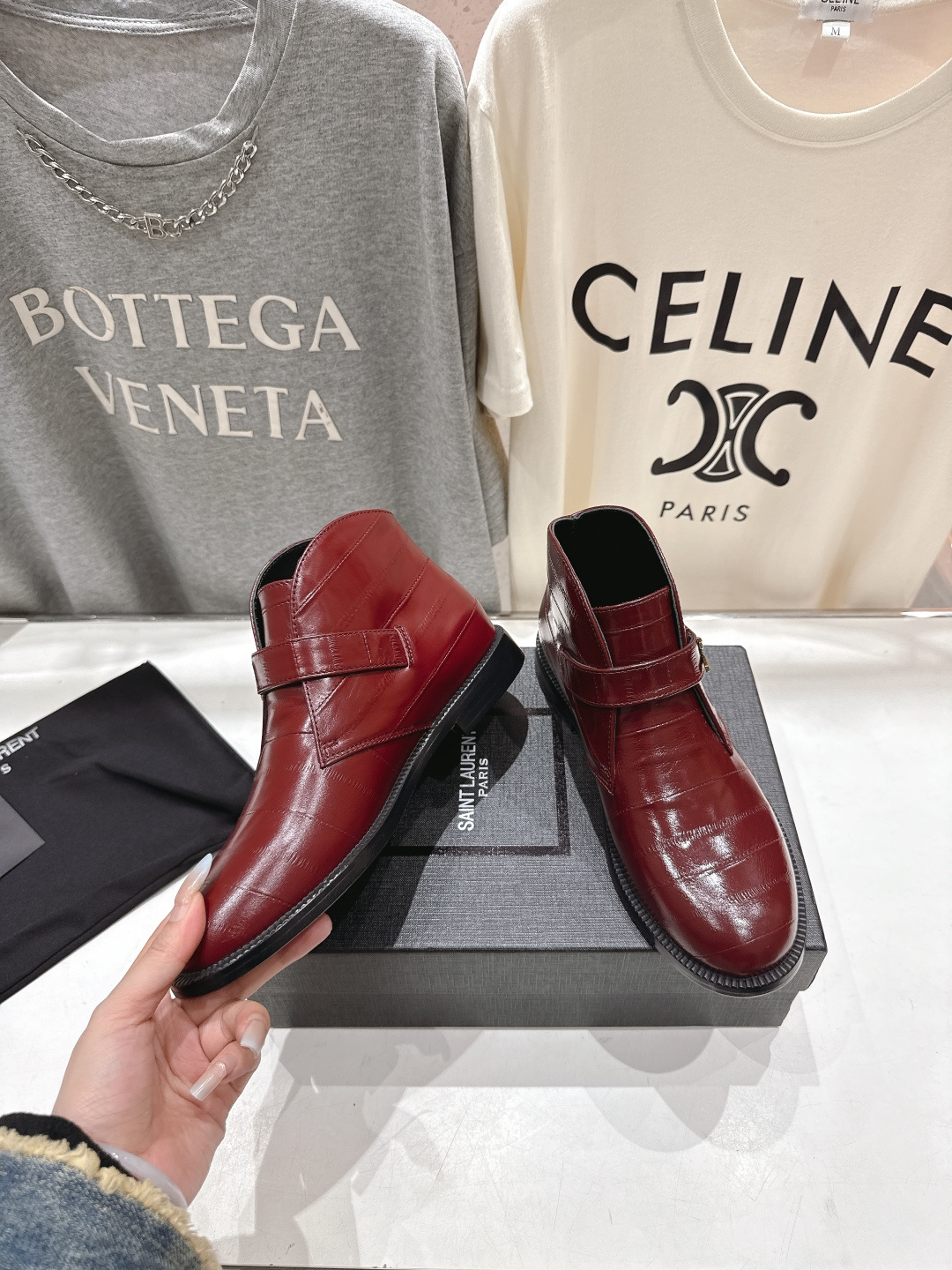 高版本出厂 SAINT LAURENT/圣罗兰YSL 25ss爆款平底布洛克英伦风切尔西短靴乐福鞋，20