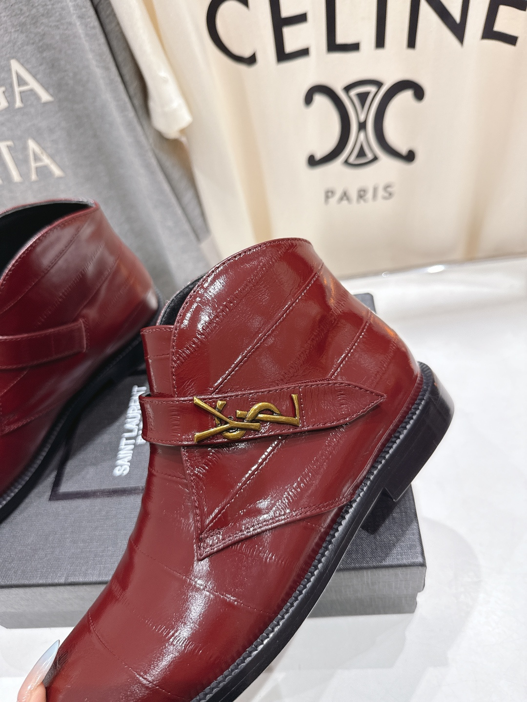 高版本出厂 SAINT LAURENT/圣罗兰YSL 25ss爆款平底布洛克英伦风切尔西短靴乐福鞋，20