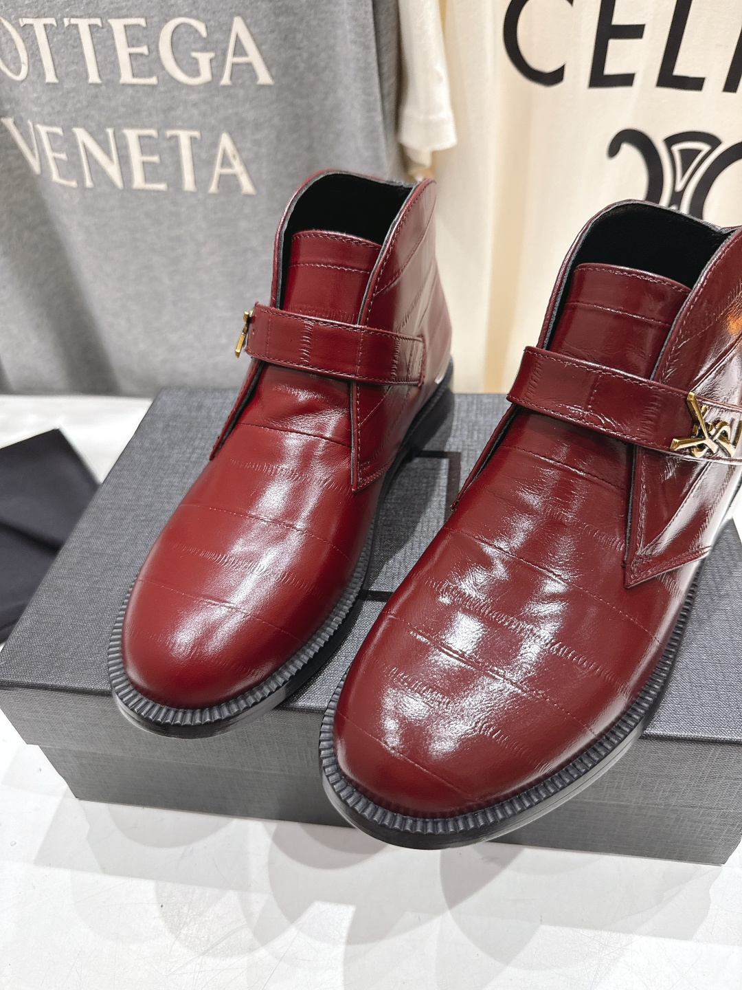 高版本出厂 SAINT LAURENT/圣罗兰YSL 25ss爆款平底布洛克英伦风切尔西短靴乐福鞋，20