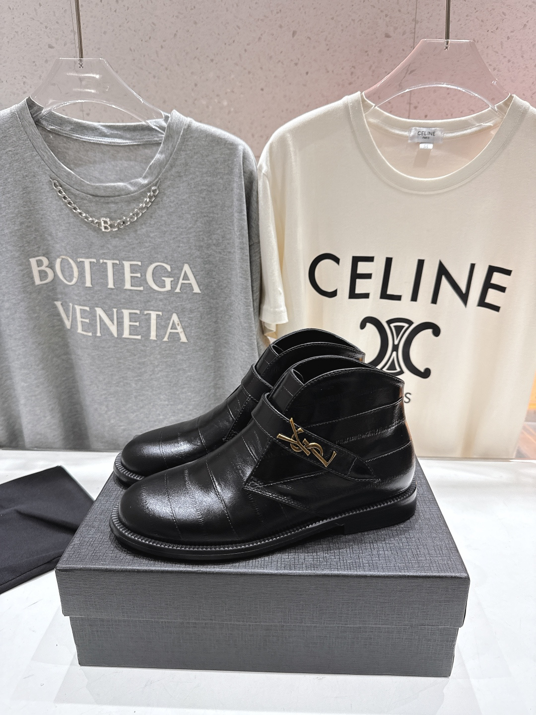 高版本出厂 SAINT LAURENT/圣罗兰YSL 25ss爆款平底布洛克英伦风切尔西短靴乐福鞋，20