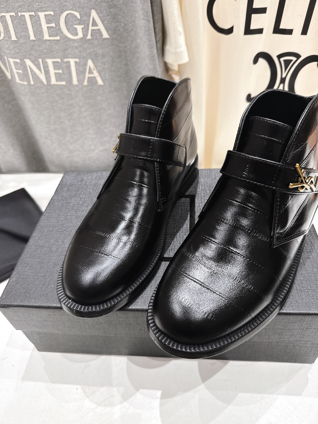 高版本出厂 SAINT LAURENT/圣罗兰YSL 25ss爆款平底布洛克英伦风切尔西短靴乐福鞋，20