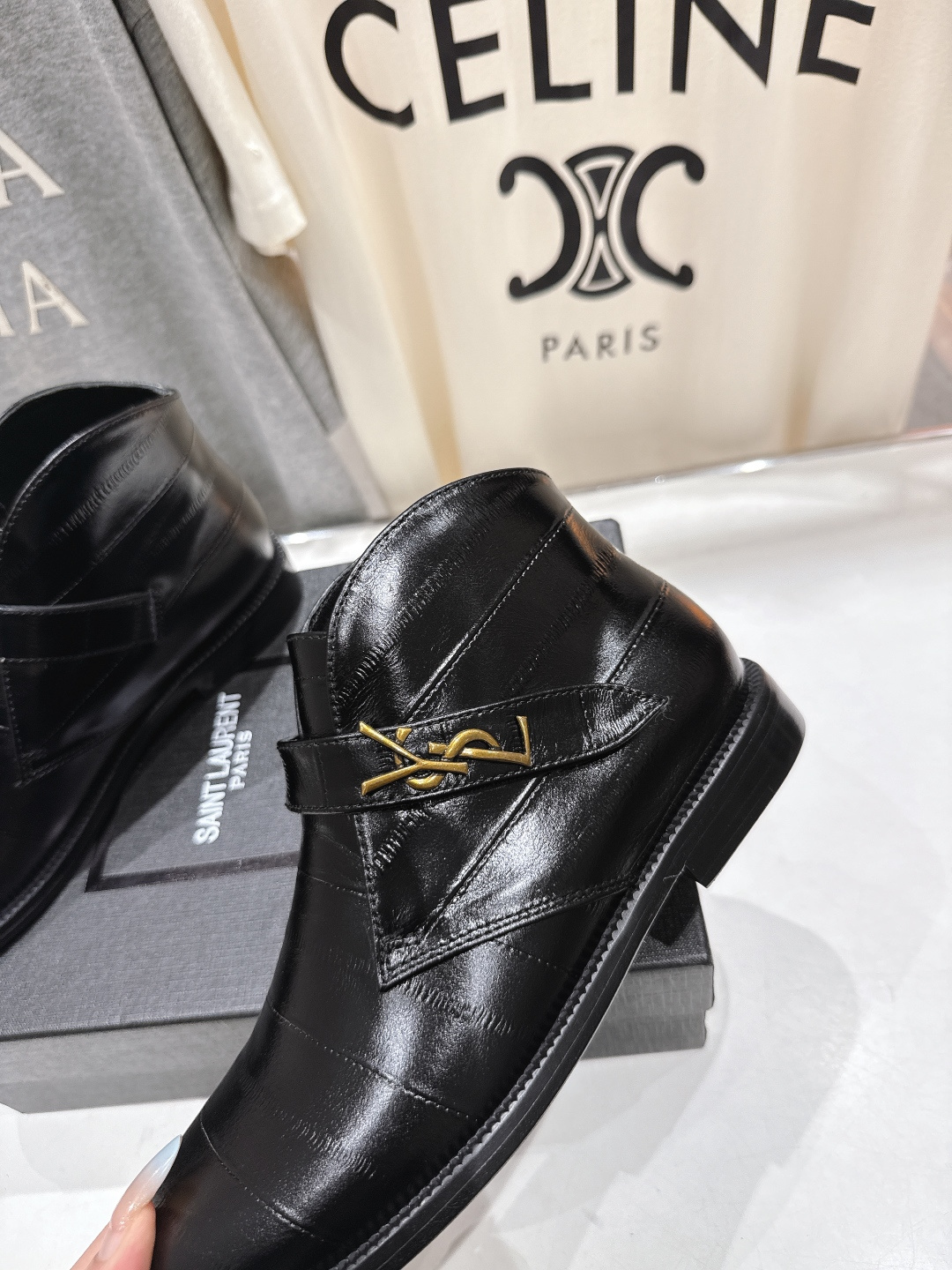 高版本出厂 SAINT LAURENT/圣罗兰YSL 25ss爆款平底布洛克英伦风切尔西短靴乐福鞋，20