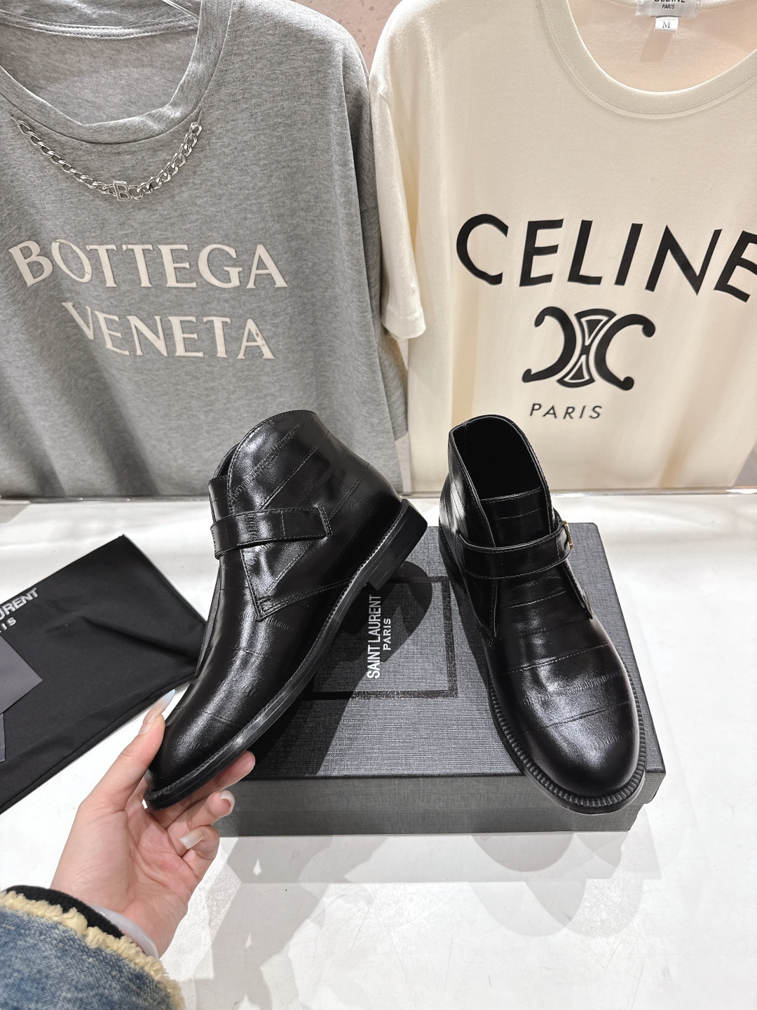 高版本出厂 SAINT LAURENT/圣罗兰YSL 25ss爆款平底布洛克英伦风切尔西短靴乐福鞋，20