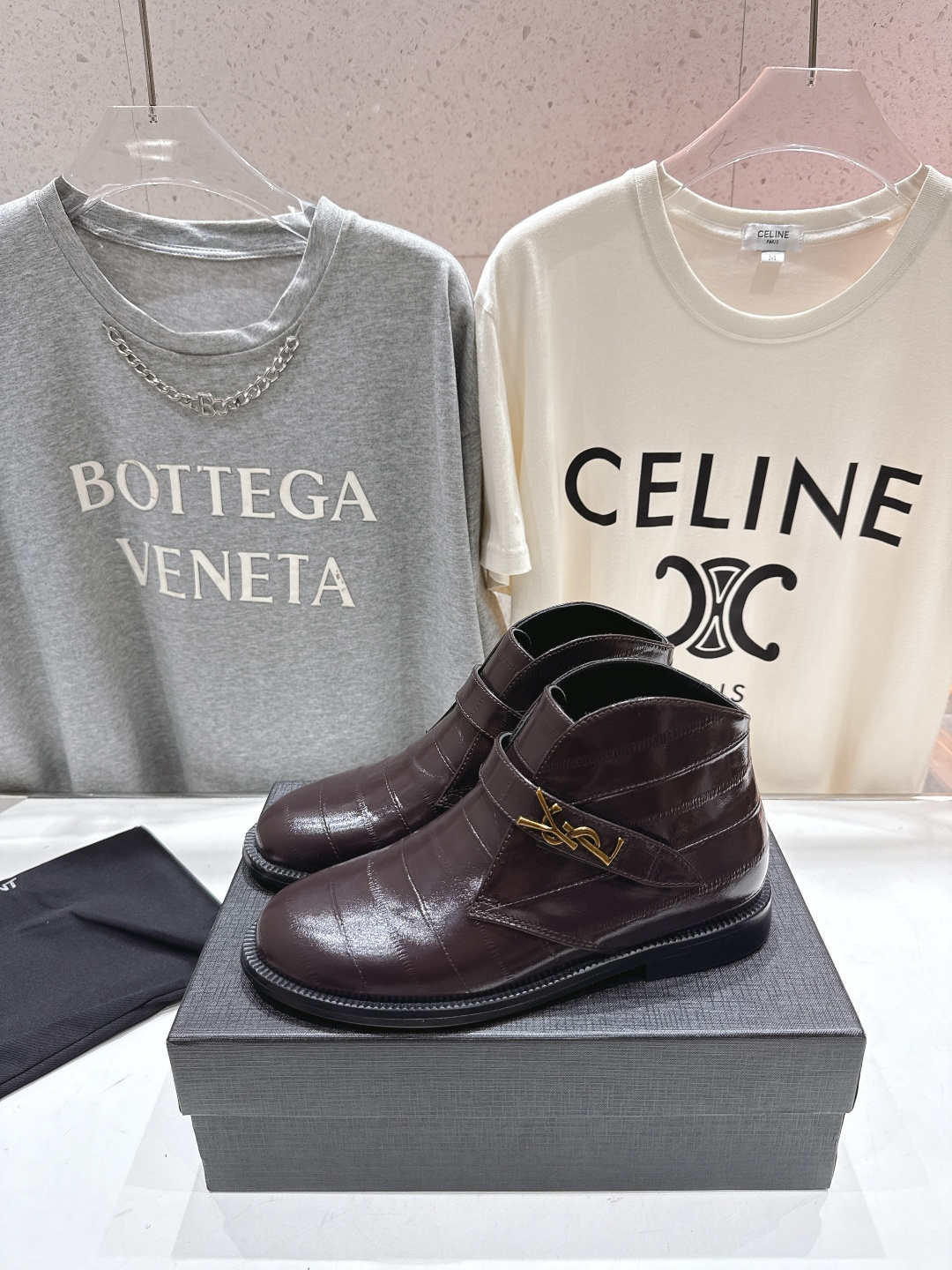 高版本出厂 SAINT LAURENT/圣罗兰YSL 25ss爆款平底布洛克英伦风切尔西短靴乐福鞋，20