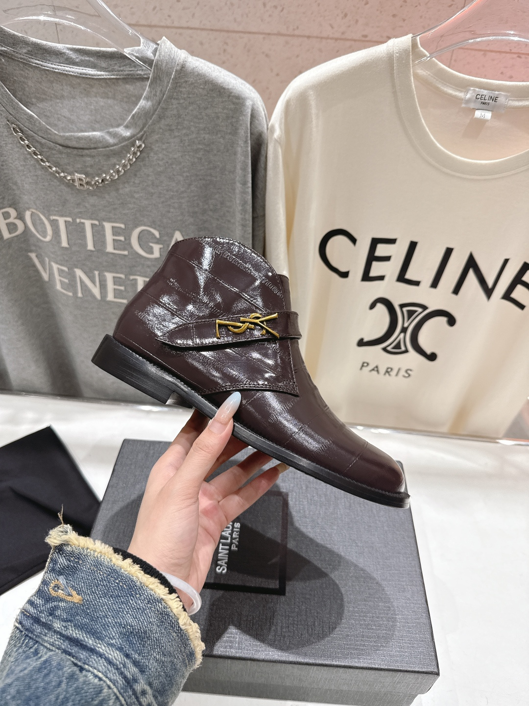 高版本出厂 SAINT LAURENT/圣罗兰YSL 25ss爆款平底布洛克英伦风切尔西短靴乐福鞋，20