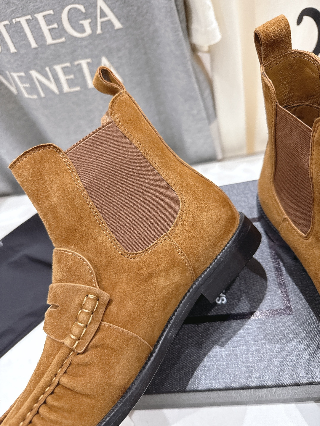 高版本出厂 SAINT LAURENT/圣罗兰YSL 25ss爆款平底布洛克英伦风切尔西短靴乐福鞋，20